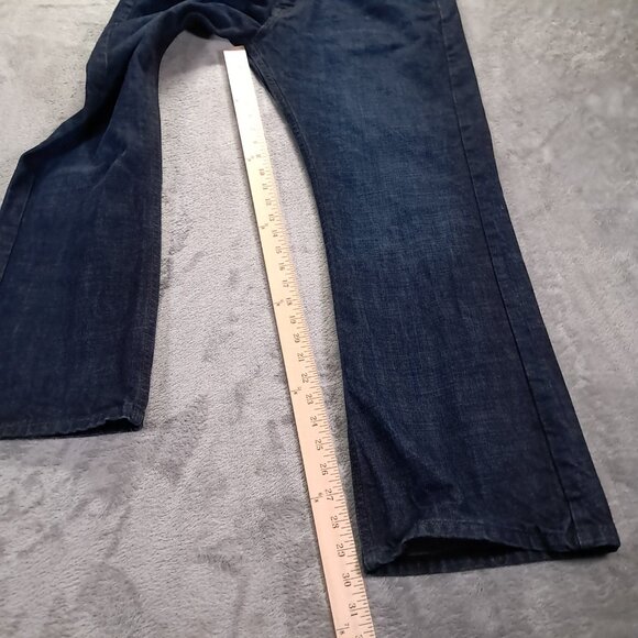 Levis 527 Jeans Men 36x30 Boot Cut Whiskers 100% Cotton Dark Blue Denim Western - Picture 9 of 15
